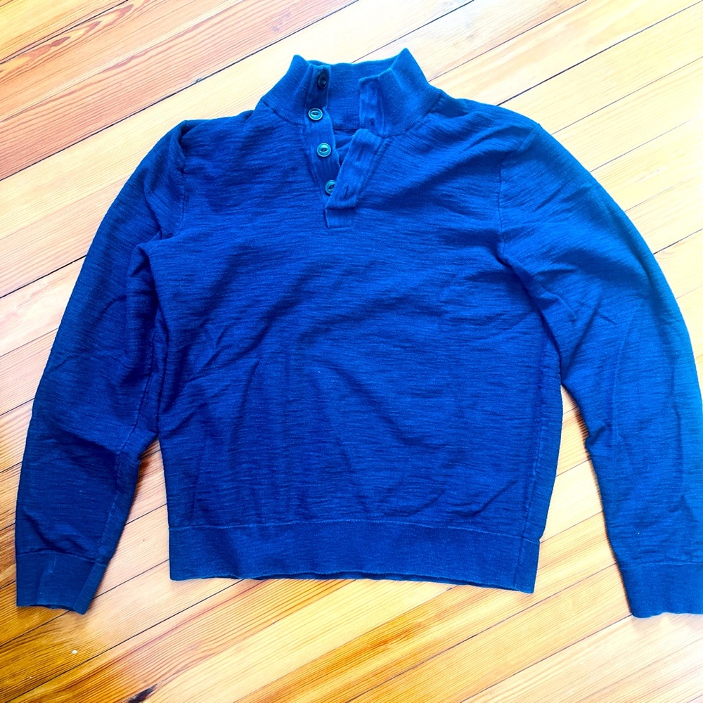 Collard Sweater with Buttoned Neck Red Ale By Alesbury Blue Large